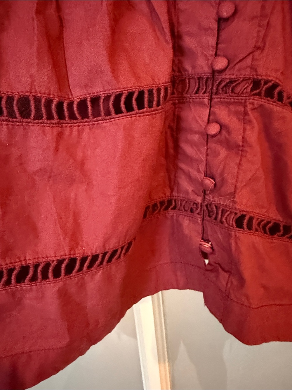 Free People Deep Brick Tiered Lace-Trim Camisole NWOT - Picture 4 of 11